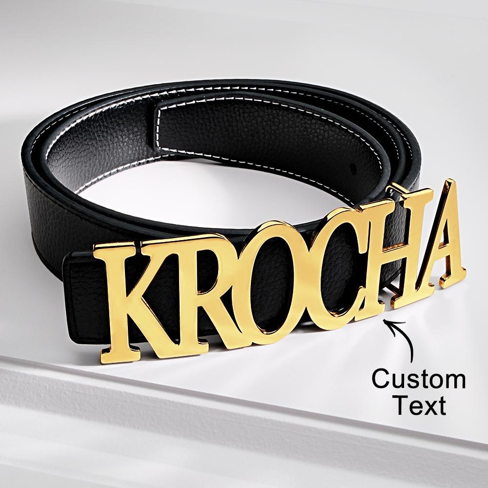 Custom Name Belt Buckle with Free Belt Personalized Letter Belt Gift For Him - soufeelus