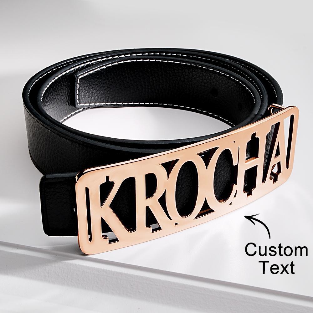 Custom Square Frame Name Belt Buckle with Free Belt Gift For Him - soufeelus
