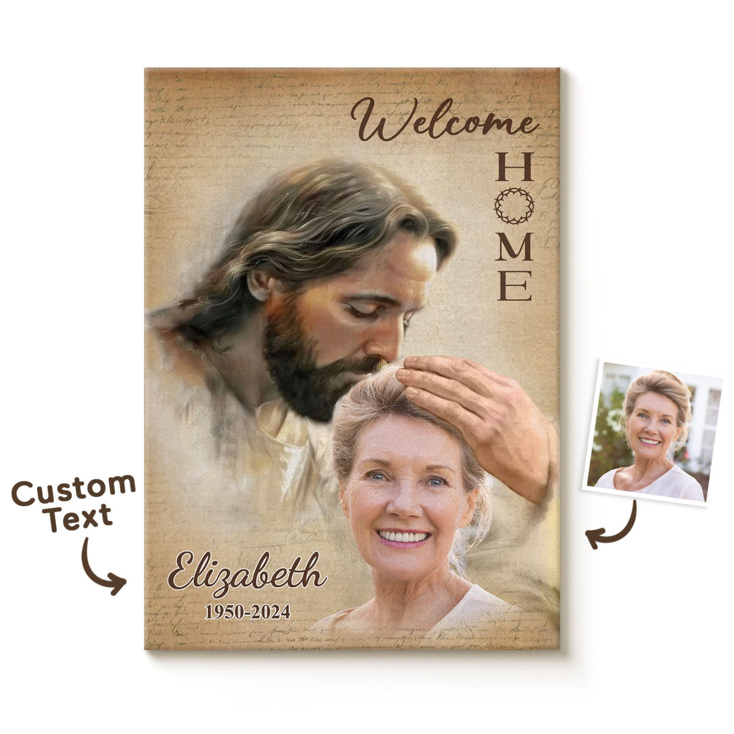 Custom Photo Remembering You With Love Memorial Personalized Custom Vertical Poster Sympathy Gift For Family Members - soufeelus
