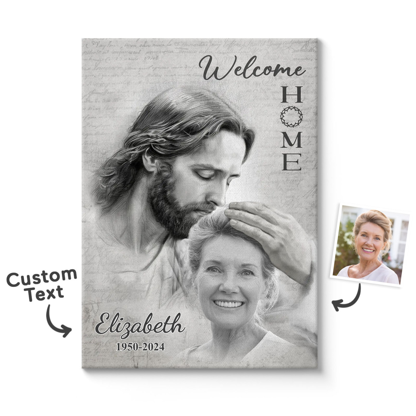 Custom Photo Remembering You With Love Memorial Personalized Custom Vertical Poster Sympathy Gift For Family Members - soufeelus