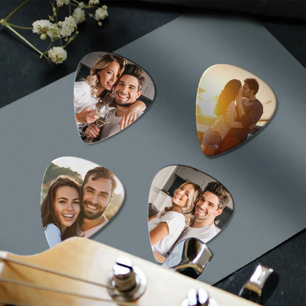 Personalized Photo Guitar Pick Double-Sided Printed with Photo Guitar Pick Gifts 12Pcs For Lovers - soufeelus