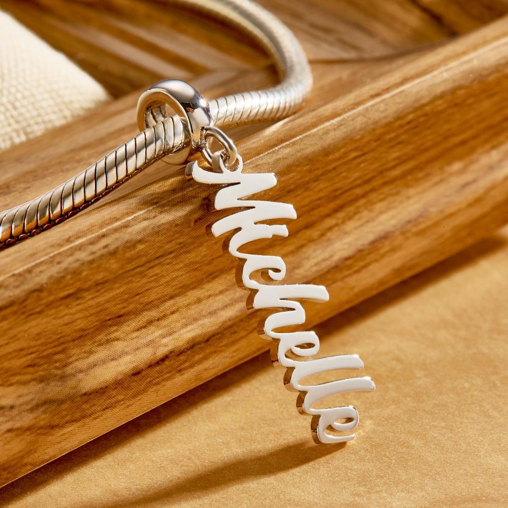 Custom Name Charm Persoanlized Name Bead Nameplate Charm Bead Gift for Women Pendant Gifts - soufeelus