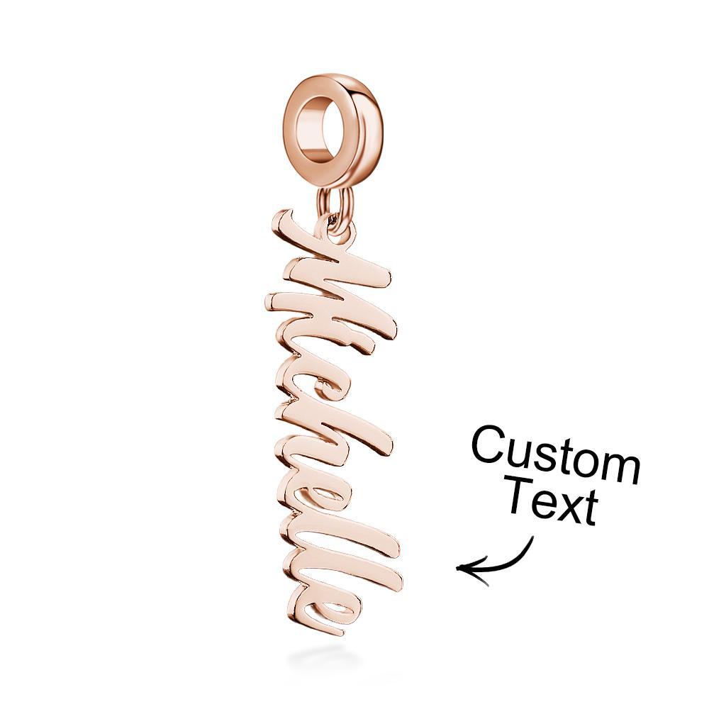 Custom Name Charm Persoanlized Name Bead Nameplate Charm Bead Gift for Women Pendant Gifts - soufeelus