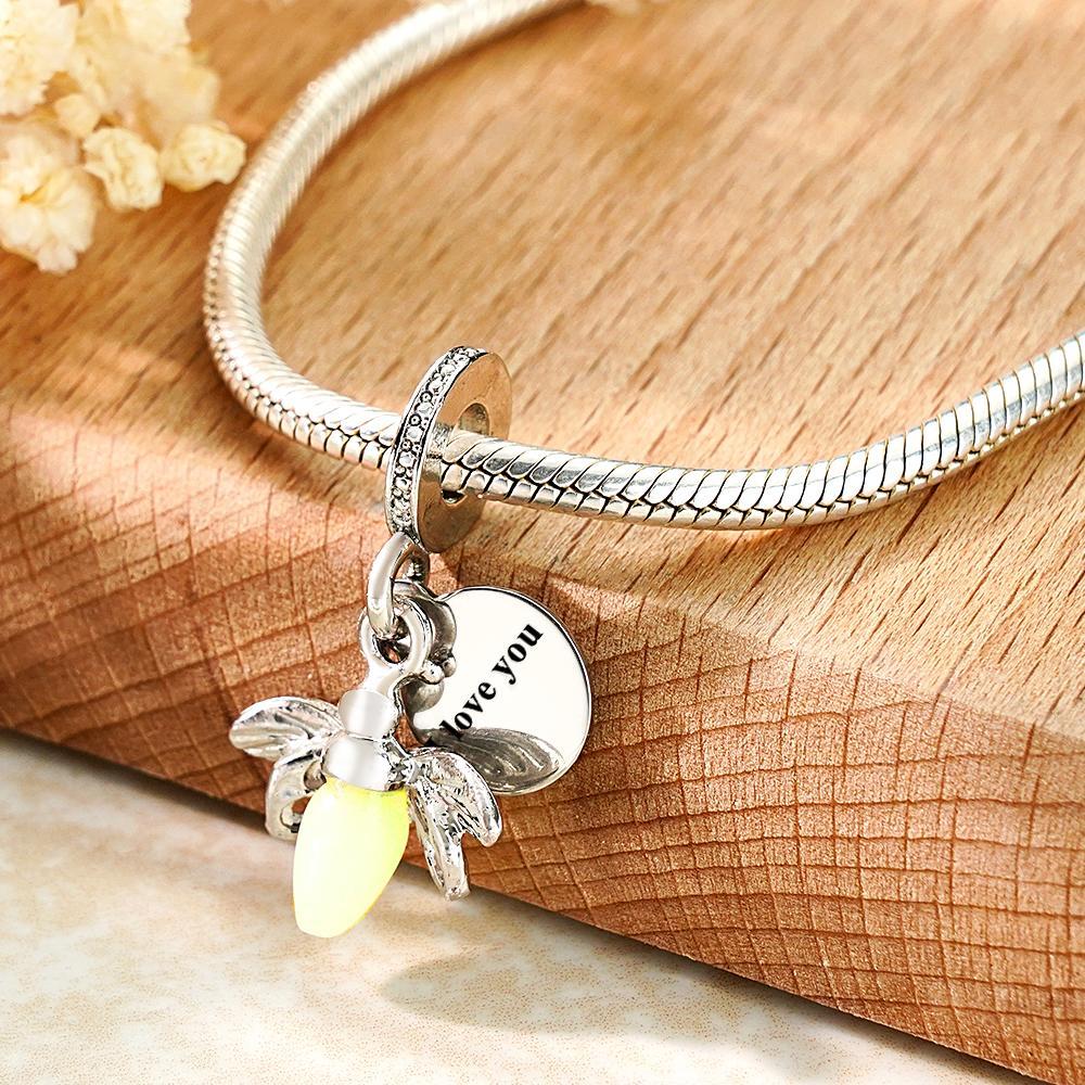 Custom Text Glow-in-the-dark Firefly Dangle Charm Christmas Gift - soufeelus