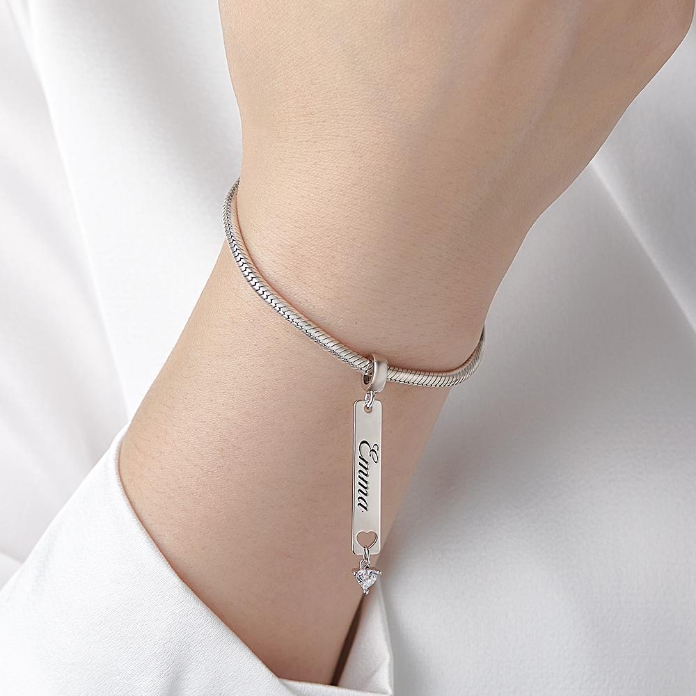 Custom Engraved Birthstone Charm Fashion Pendant Gifts For Her - soufeelus