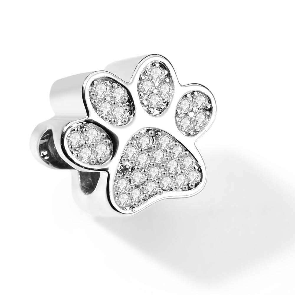 Photo Charm Diamond Paw Print Charm - soufeelus