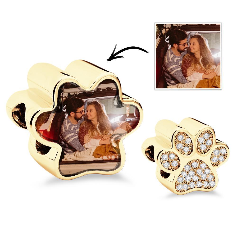 Photo Charm Diamond Paw Print Charm - soufeelus