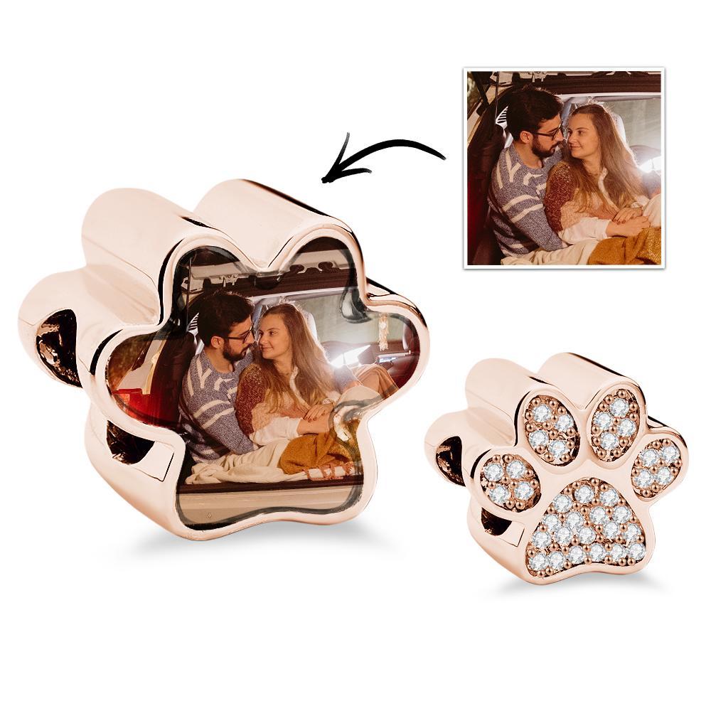 Photo Charm Diamond Paw Print Charm - soufeelus