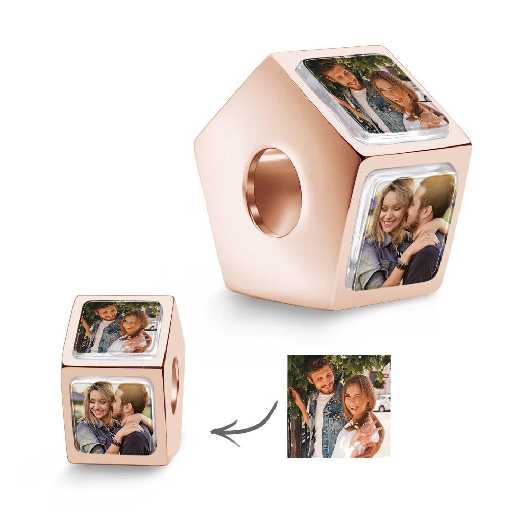 Personalized 5 Side Photo Charm Bead Custom Photo Charm Customized Picture Charm for Women - soufeelus