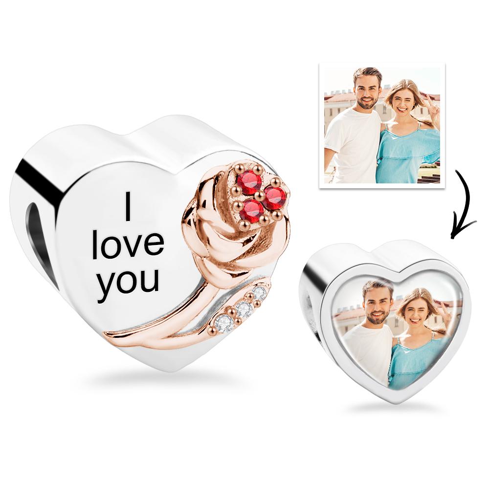 Rose Flower Birthstone Charm Shining Jewelry Gifts For Her - soufeelus