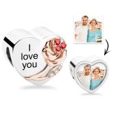 Rose Flower Birthstone Charm Shining Jewelry Gifts For Her