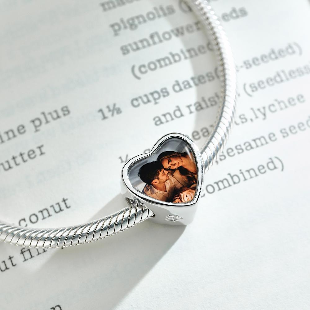 Love Heart Photo Charm Personalized Double Photo Charm - soufeelus