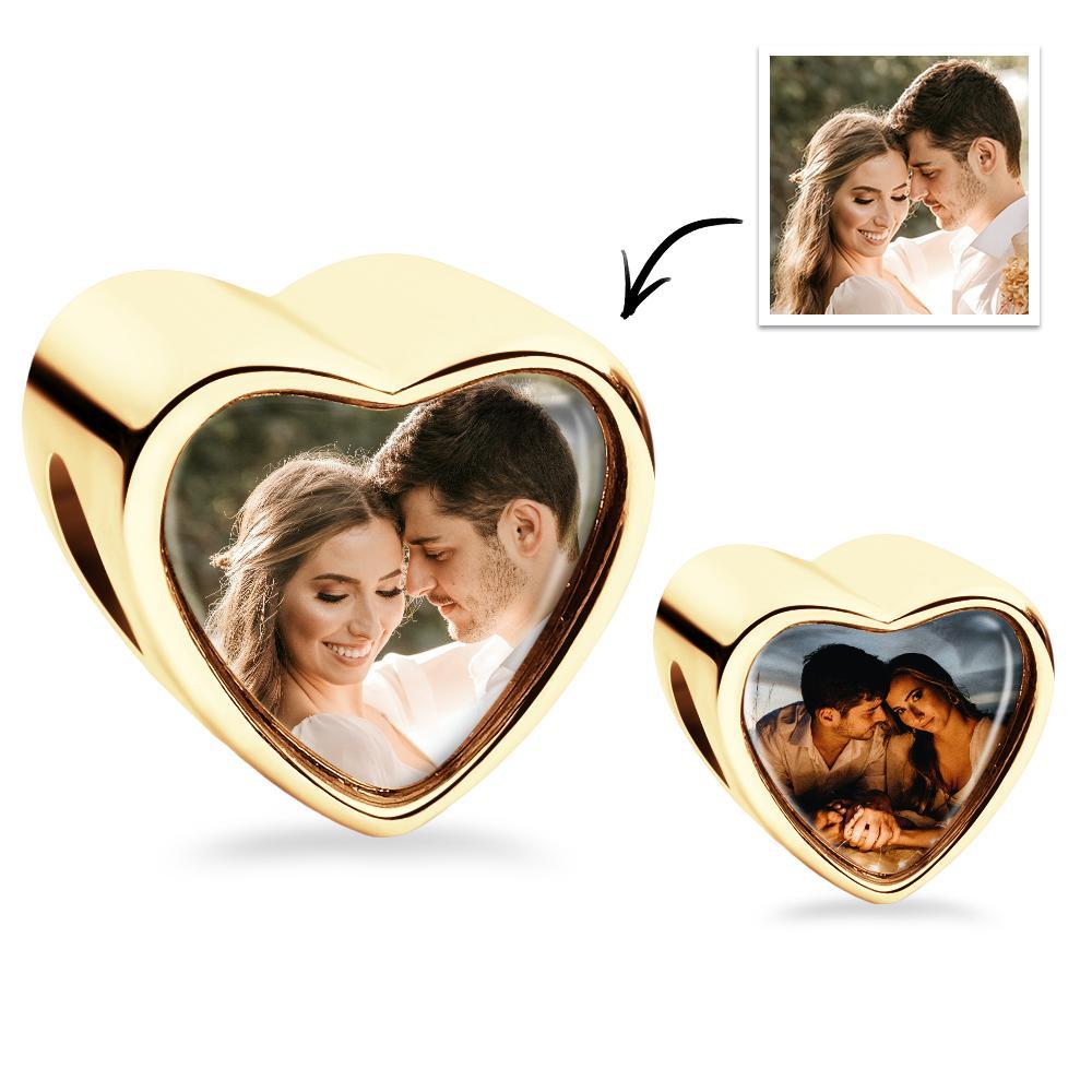 Love Heart Photo Charm Personalized Double Photo Charm - soufeelus