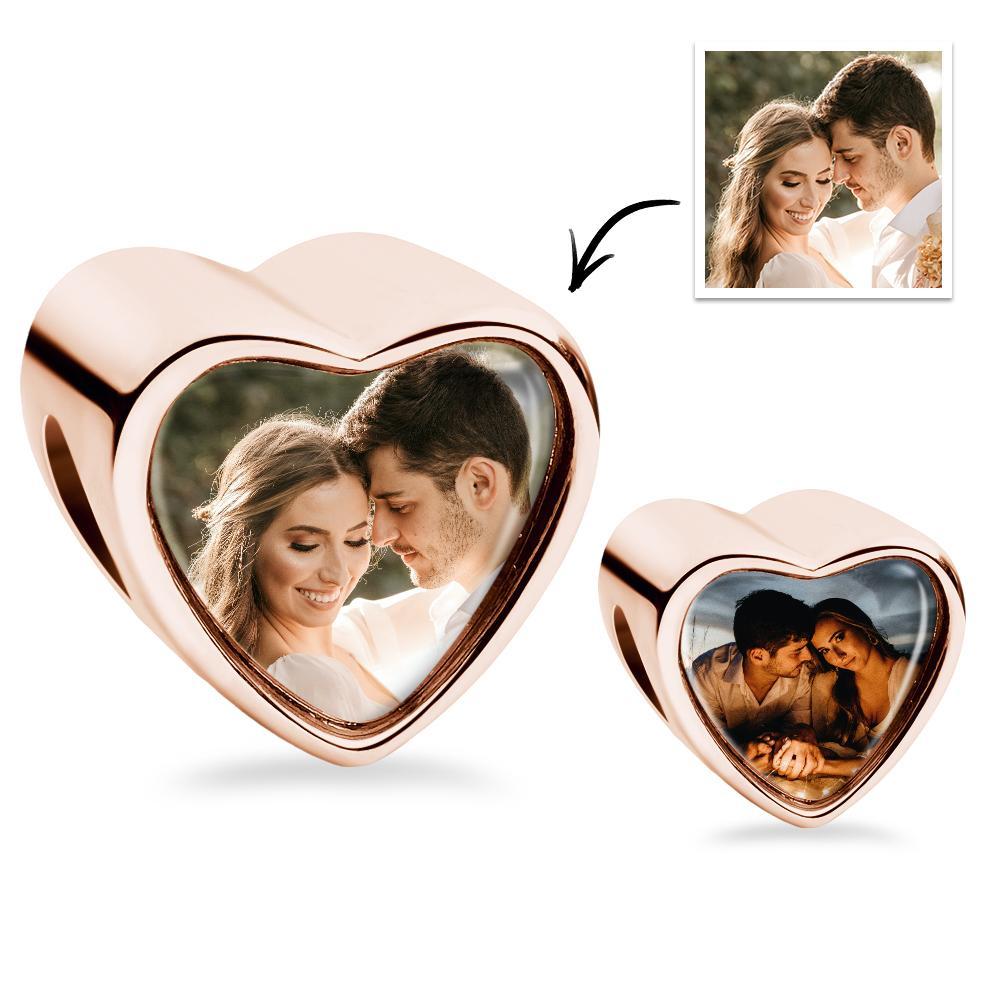 Love Heart Photo Charm Personalized Double Photo Charm - soufeelus