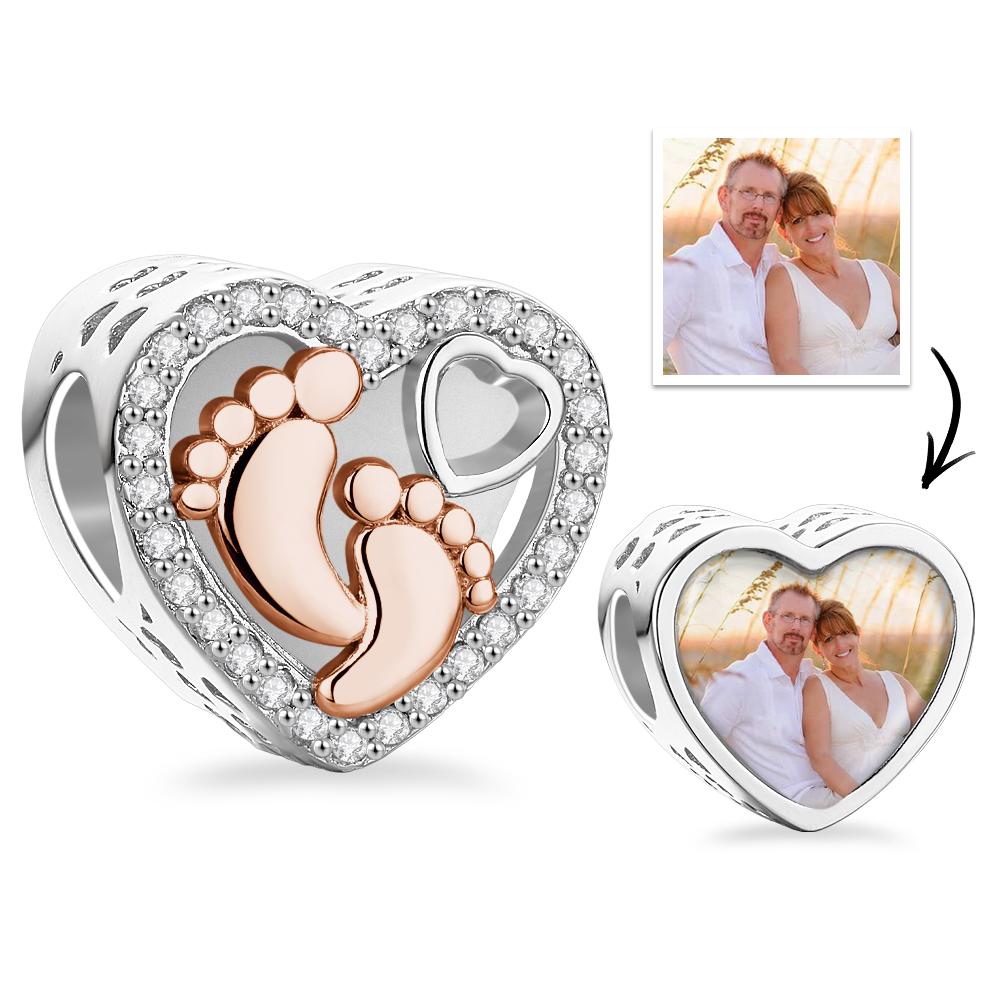 Custom Photo Charm Hollow Out Footprint Creative Pendant - soufeelus