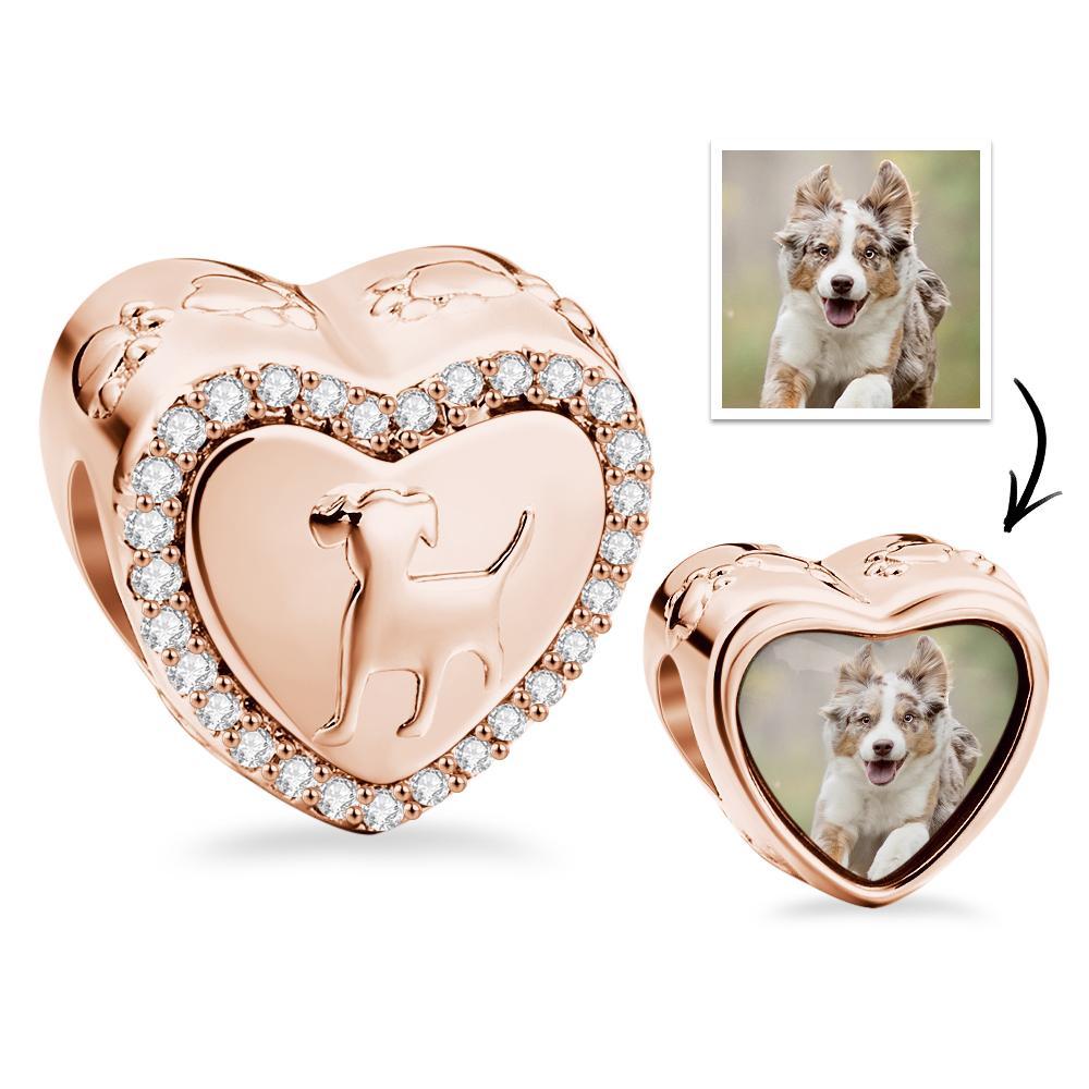 Custom Photo Charm Heart Puppy Cute Gift for Pet Owners - soufeelus