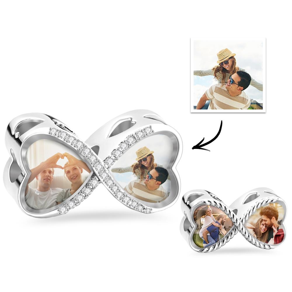 Custom Photo Charm Bracelet Creative Bow Tie Couple Gift - soufeelus