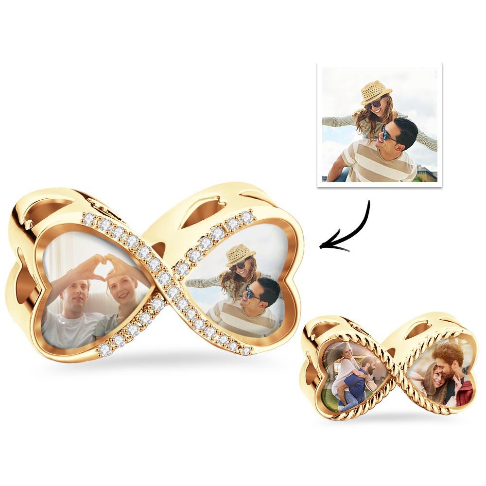 Custom Photo Charm Bracelet Creative Bow Tie Couple Gift - soufeelus