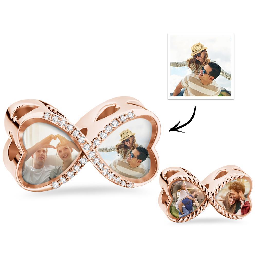 Custom Photo Charm Bracelet Creative Bow Tie Couple Gift - soufeelus