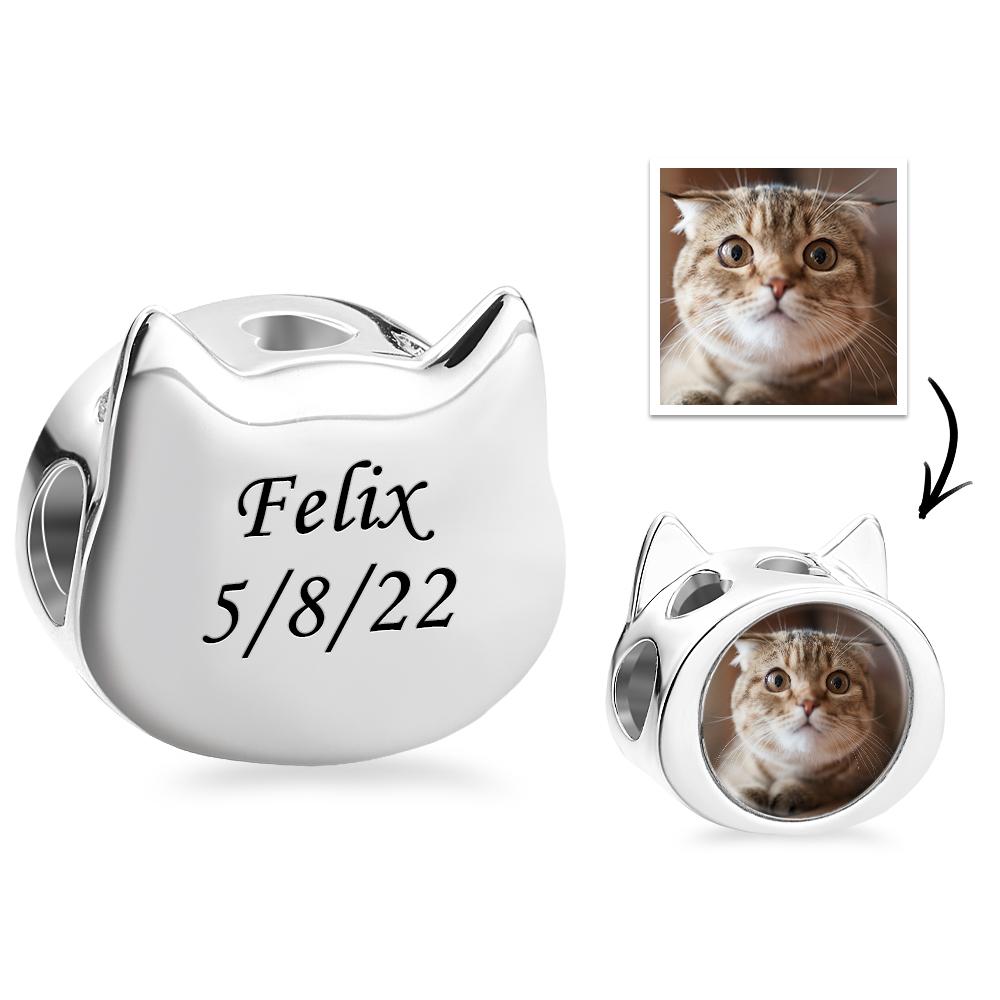 Custom Photo Engraved Charm Cute Cat Gift for Pet Owners - soufeelus