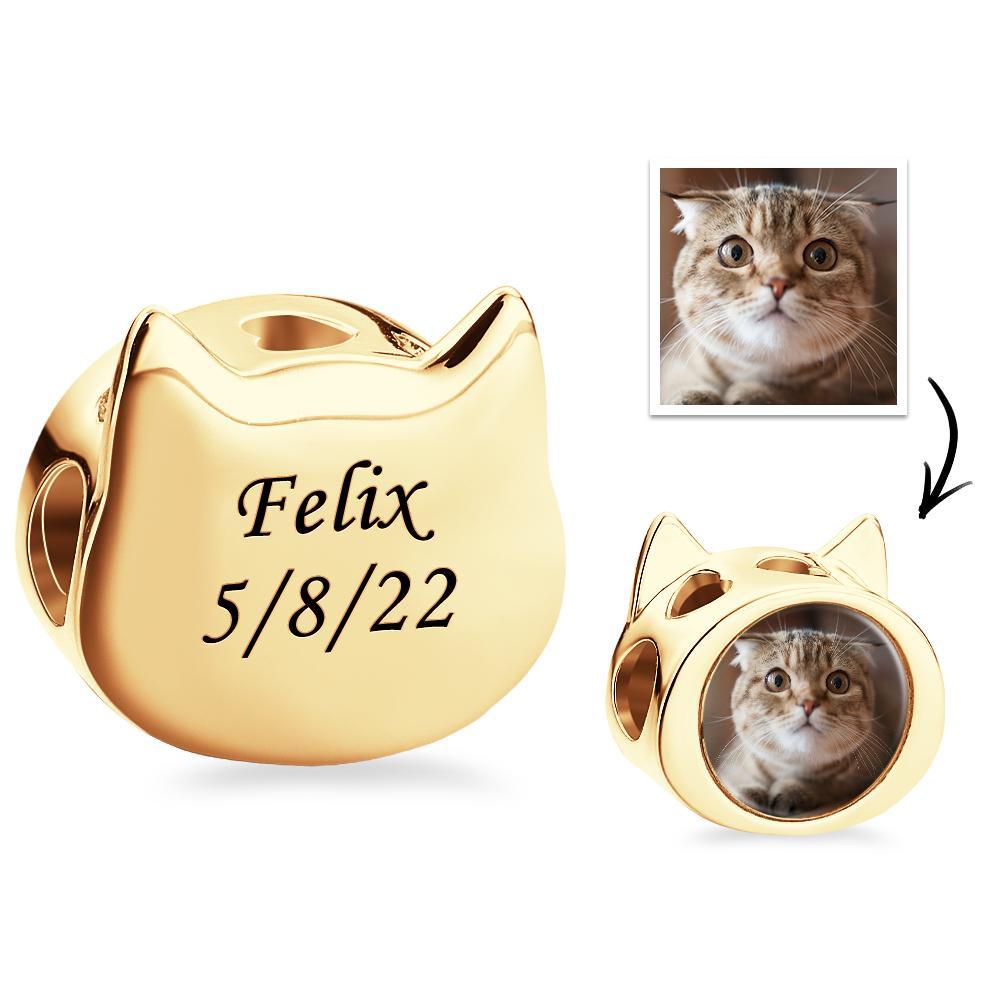 Custom Photo Engraved Charm Cute Cat Gift for Pet Owners - soufeelus