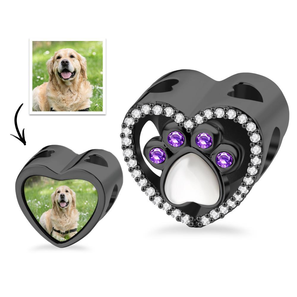 Custom Projection Charm Gem Paw Prints Gift for Pet - soufeelus