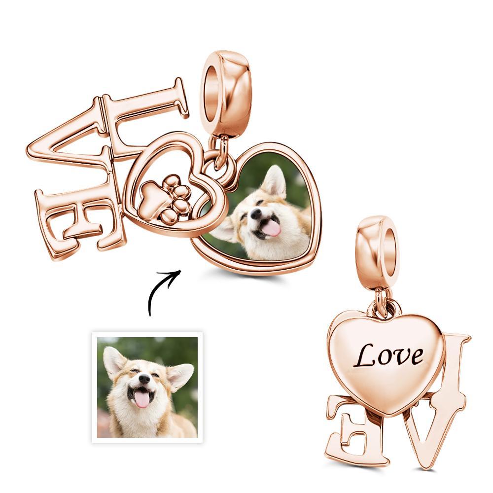 Custom Photo Charm Pet Lover Paw Double Pendant Gift - soufeelus