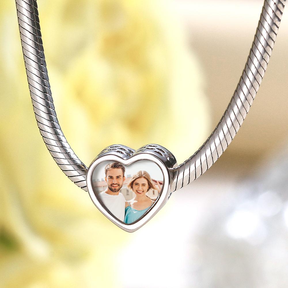 Custom Photo Charm Heart Love Hook Couple Gift - soufeelus