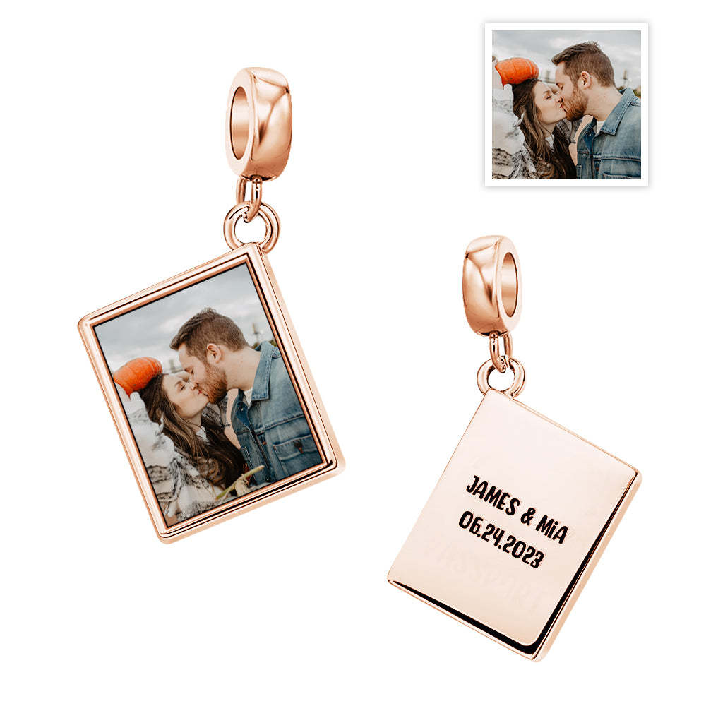 Custom Photo Name Charm Creative Commemorate Couple Gift - soufeelus