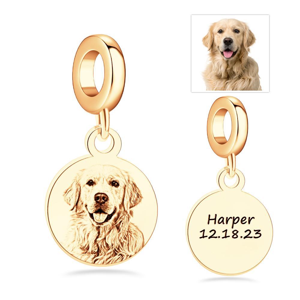 Personalized Engraved Photo Charm Vintage Circle Pendant Gifts For Her - soufeelus