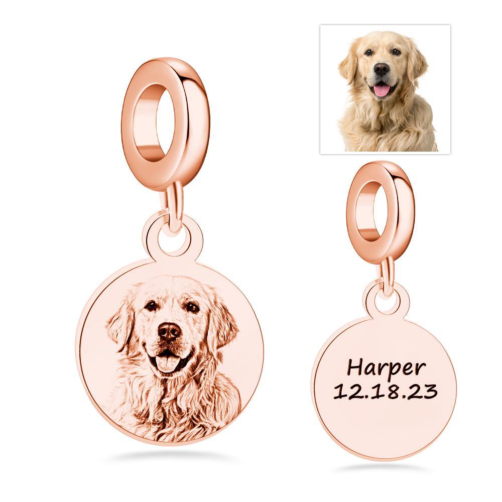 Personalized Engraved Photo Charm Vintage Circle Pendant Gifts For Her - soufeelus