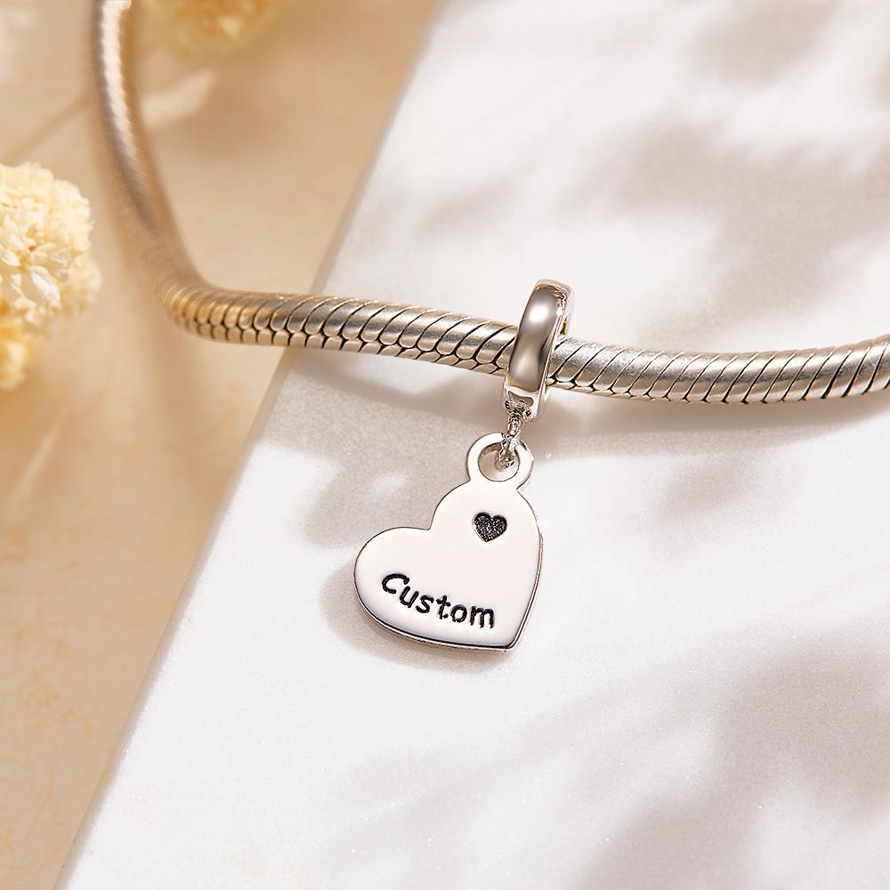 Engravable Charm Set Hollow Out Heart Pendant Mother's Day Gifts - soufeelus