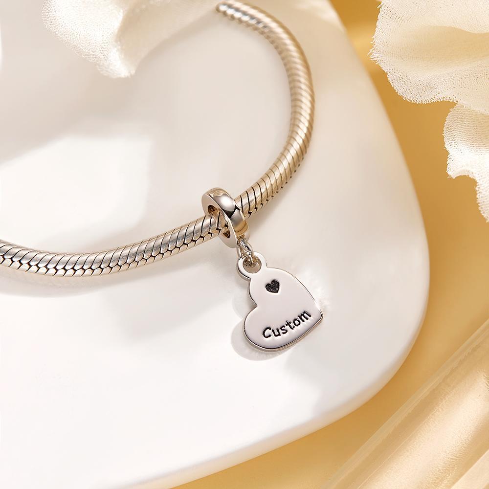 Engravable Charm Set Hollow Out Heart Pendant Mother's Day Gifts - soufeelus