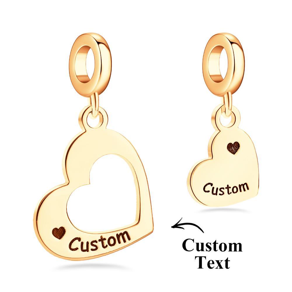 Engravable Charm Set Hollow Out Heart Pendant Mother's Day Gifts - soufeelus