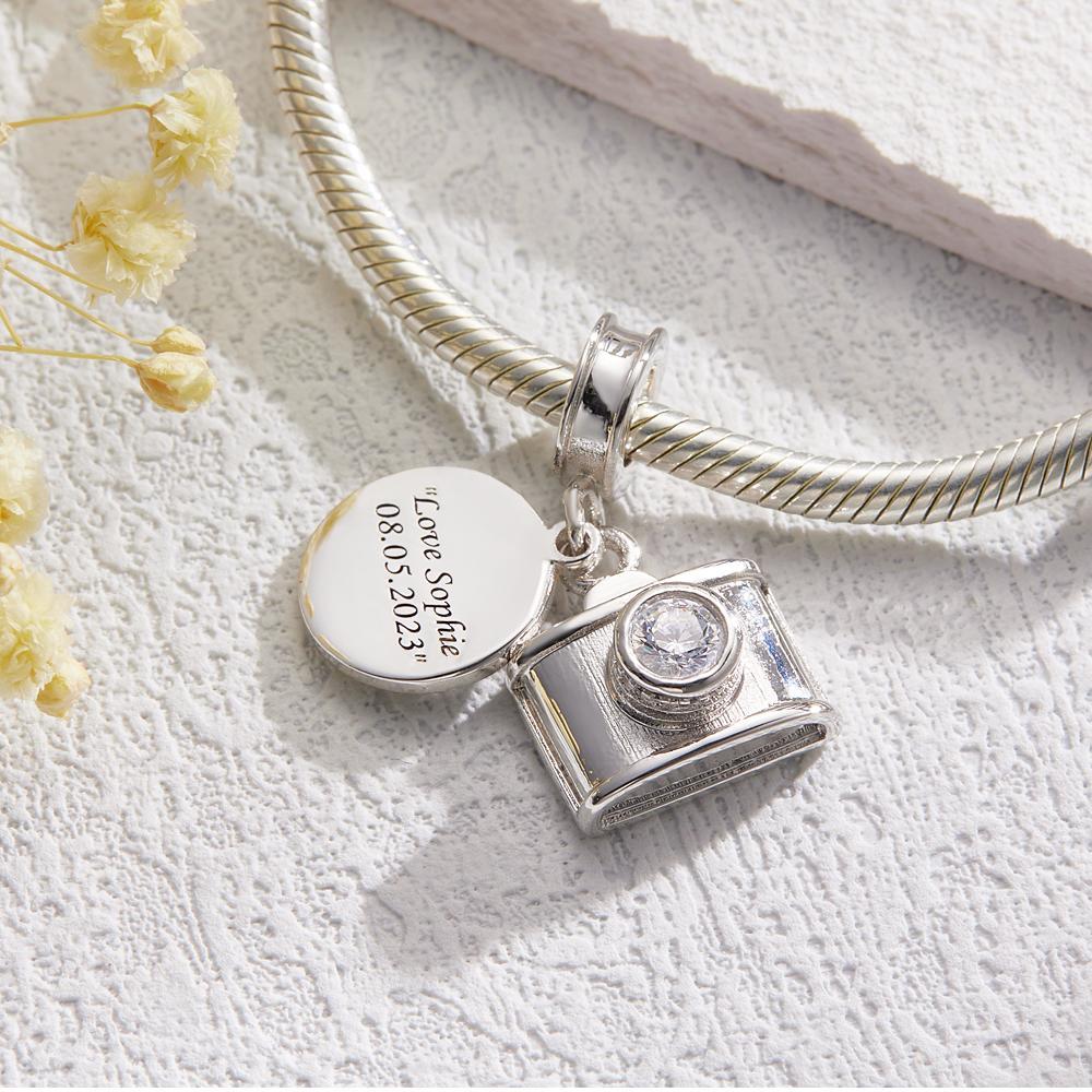 Custom Engraved Charm Diamond Camera Fashion Gift - soufeelus