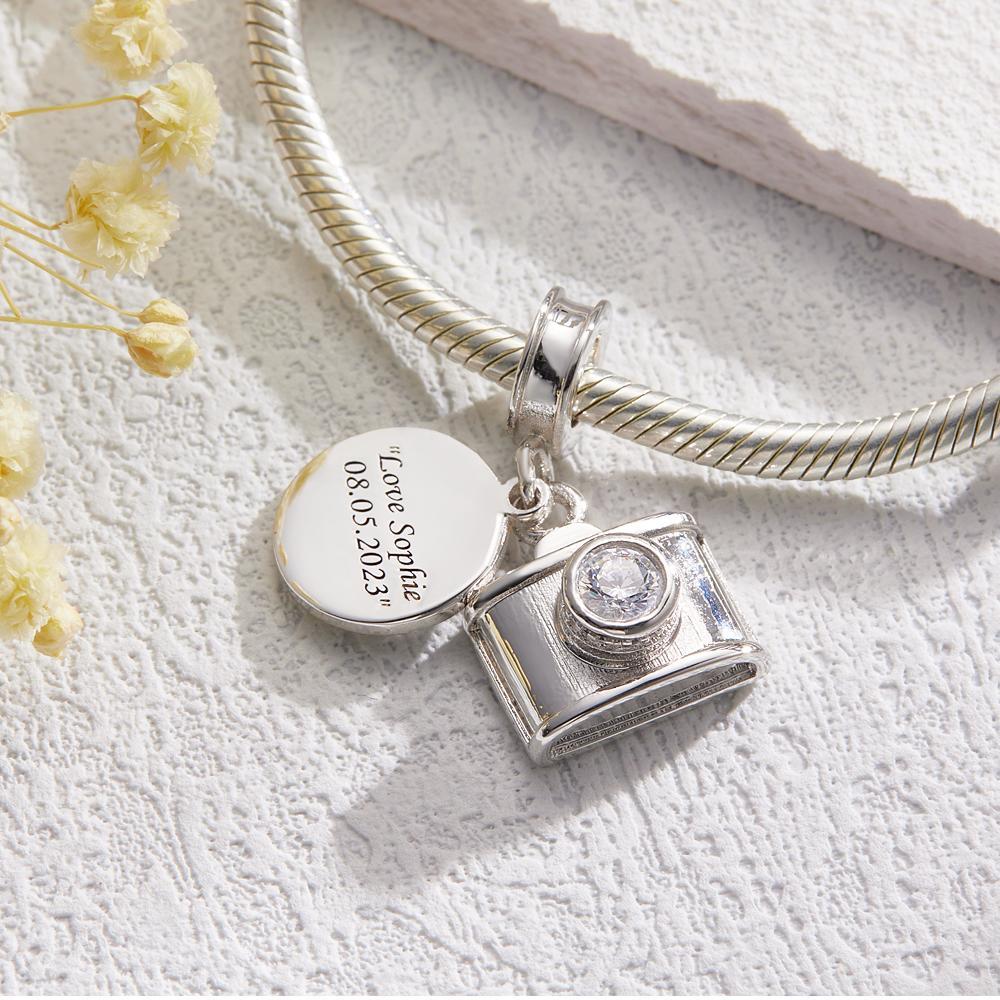 Custom Engraved Charm Diamond Camera Fashion Gift - soufeelus