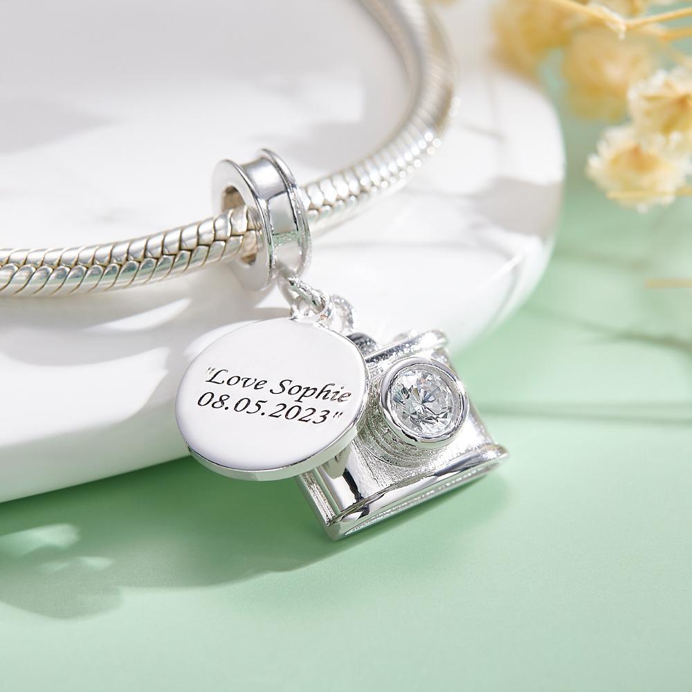 Custom Engraved Charm Diamond Camera Fashion Gift - soufeelus