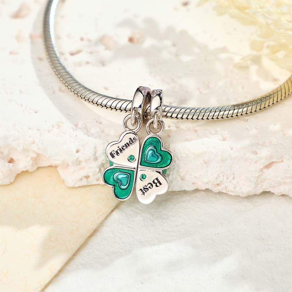 Custom Engraved Charm Four Leaf Clover Lucky Gift - soufeelus