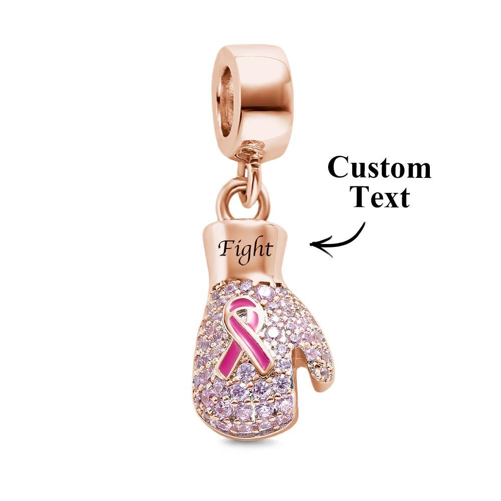 Engravable Charm Fight Breast Cancer Theme Delicate Pendant Bracelet Decor For Her - soufeelus