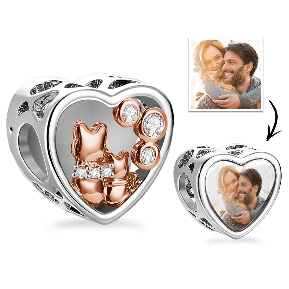 Custom Photo Charm Cute Pet Heart Love Gift - soufeelus