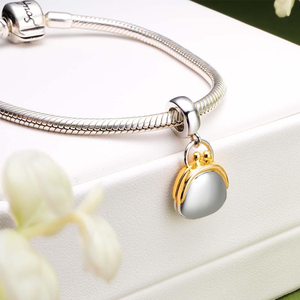 Custom Engraved Openable Charm Purse & Lucky Penny Pendant Gift For Her - soufeelus