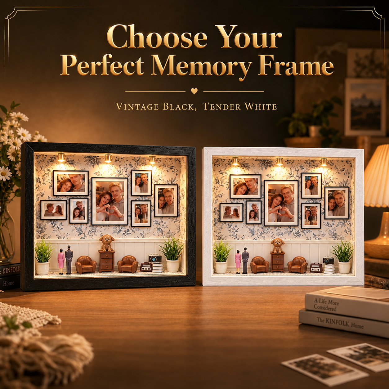 Personalized Photo Museum of Us Frame Home Gallery Frame with Miniature Home Decor Accents Gift for Couples