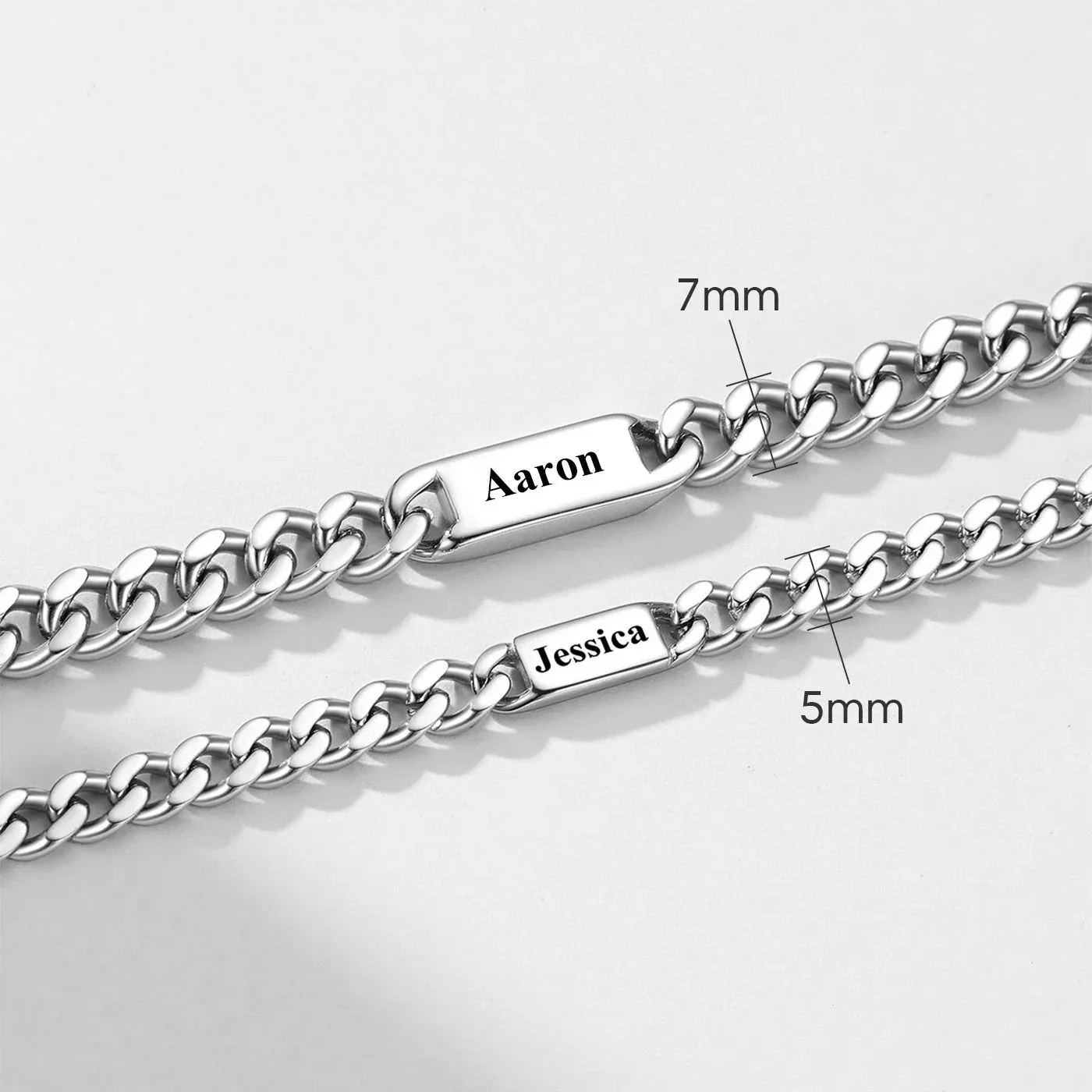 Personalized Engraving 1-6 Name Cuban Chain Necklace