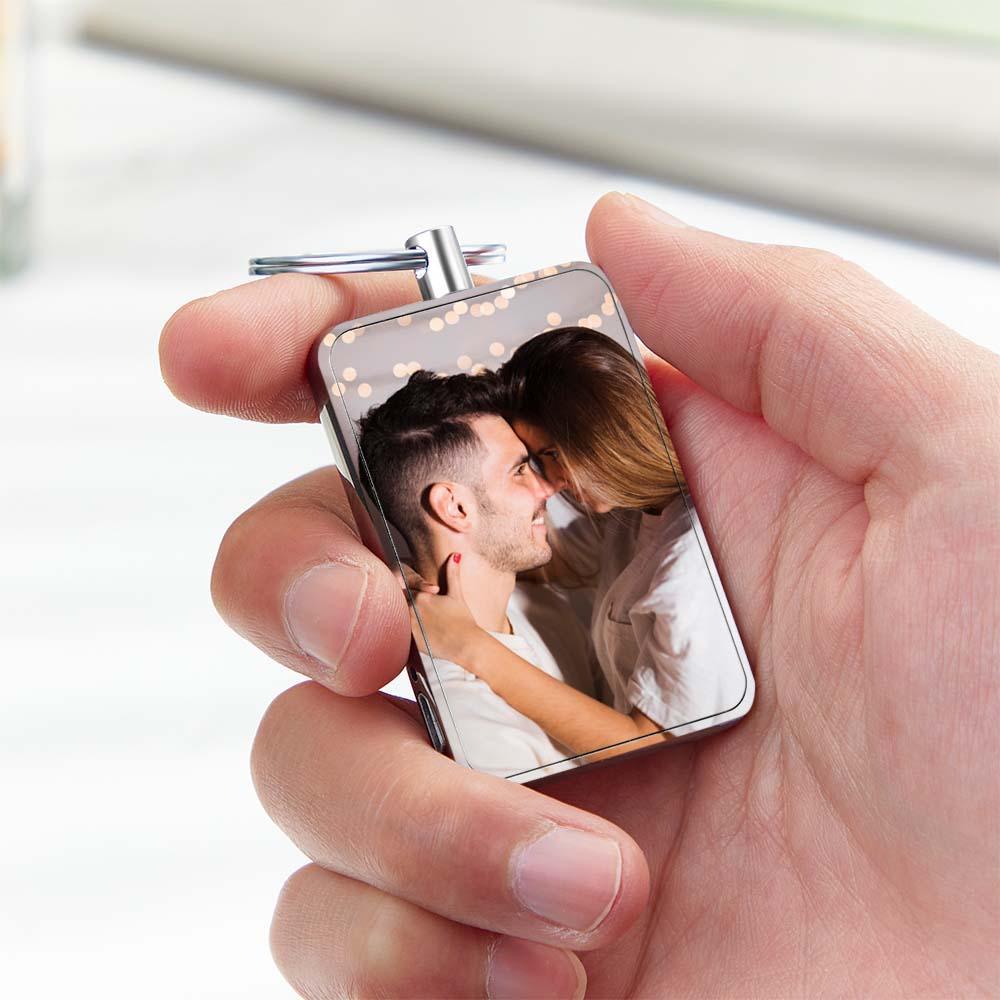 Electric Lighter Windproof USB Rechargeable Personalized Photo Custom Keychains Birthday Anniversary and Wedding Gift - soufeelus
