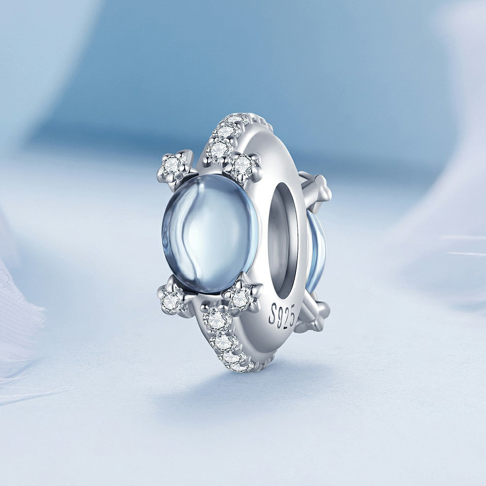 blue stars stopper charm spacer charm 925 sterling silver dp105