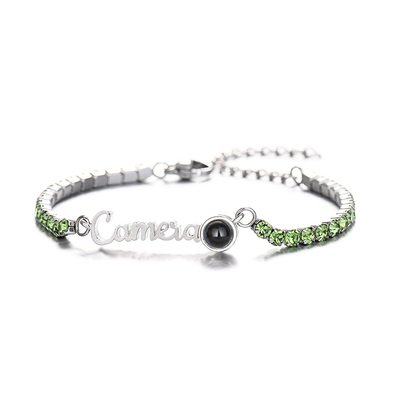 Custom Name Tennis Bracelets Photo Projection Fashionable All Diamonds Bracelet Gifts For Her