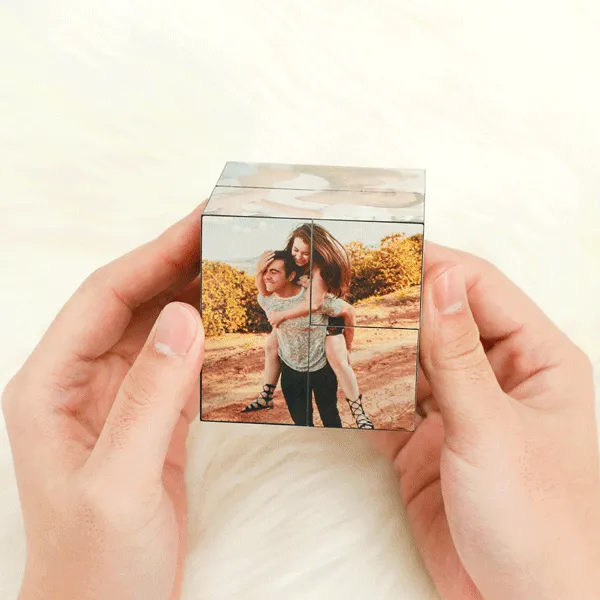 Personalized Multi-Photo Magic Cube Photo Frame Rubic's Cube for Dad