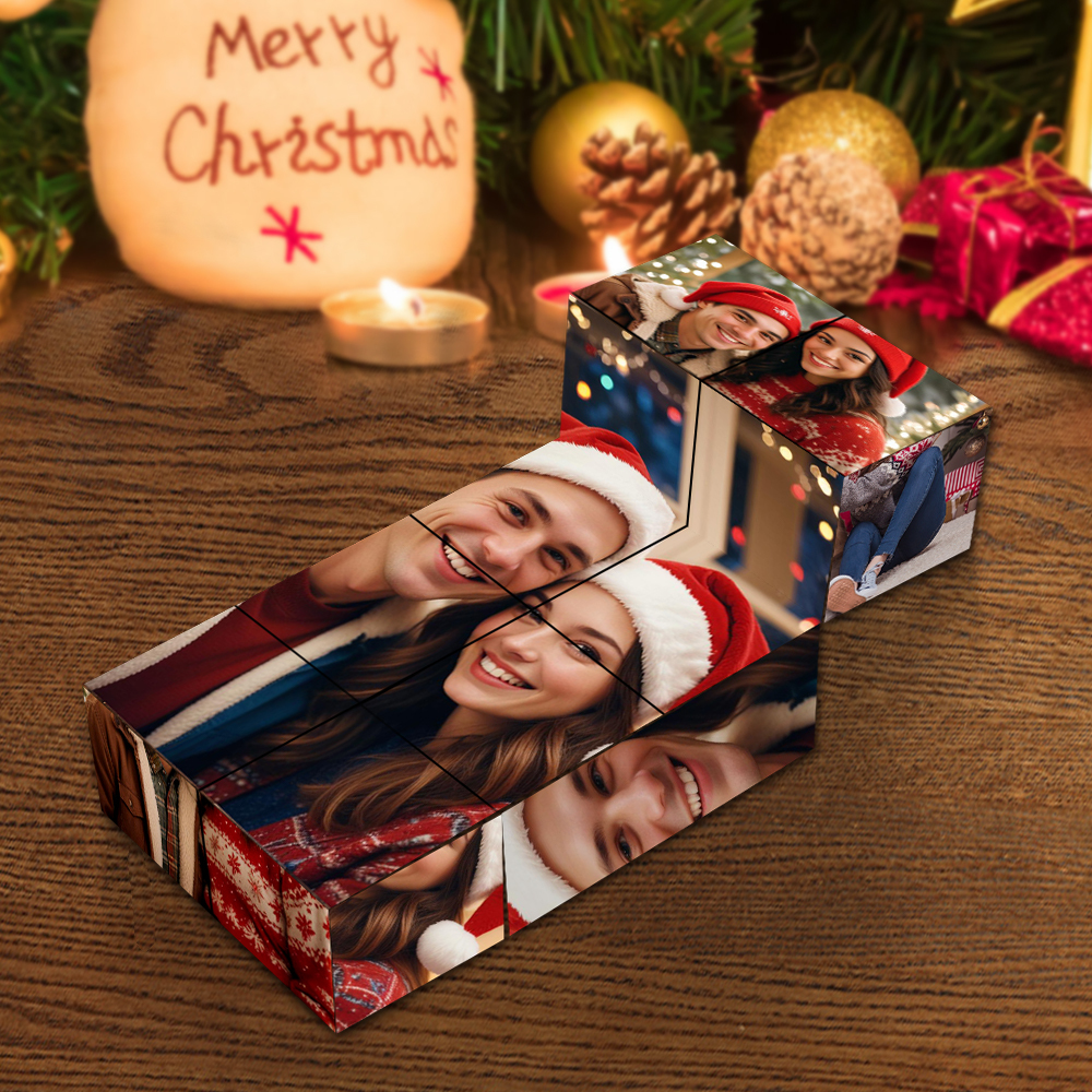 Multiphoto Photo Cube Personalised Folding Picture Cube Photo Frame Christmas Gifts - soufeelus