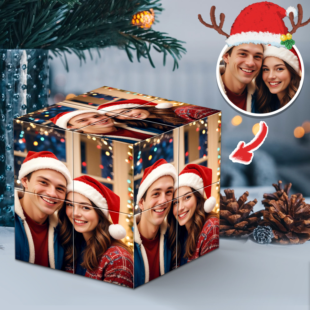 Multiphoto Photo Cube Personalised Folding Picture Cube Photo Frame Christmas Gifts - soufeelus
