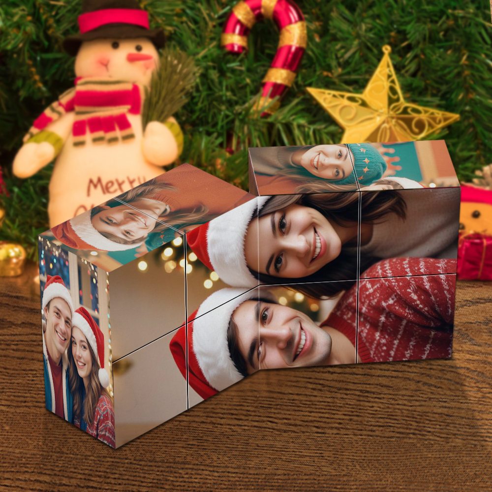 Multiphoto Photo Cube Personalised Folding Picture Cube Photo Frame Christmas Gifts - soufeelus